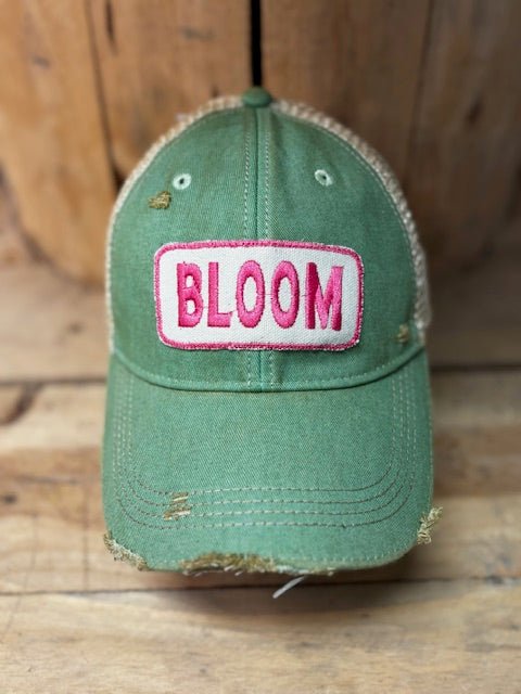 Bloom Distressed Mesh Snapback Baseball Cap - The Wooden Can