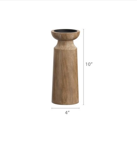 Solid Wood Retro Candlestick Home B & B Table Decoration Candle Holder Wooden - The Wooden Can